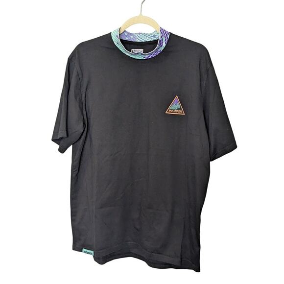 Pit Viper Sunglasses Naples Hi Collar Tee T-Shirt Biking Men Size Small Black - Picture 1 of 7